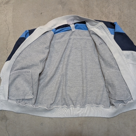 VTG 70s/80s Adidas Track Jacket White Blue Black Mens M? - Picture 6 of 9